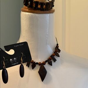 Elegant Brown Wood Earrings